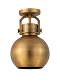 Downtown Semi-Flush Mount Satin Nickel Glass