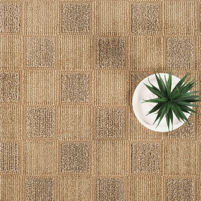 Evelyn Checkered Brown Rug