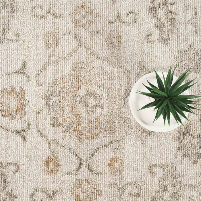 Evelyn Vintage Floral Beige Rug