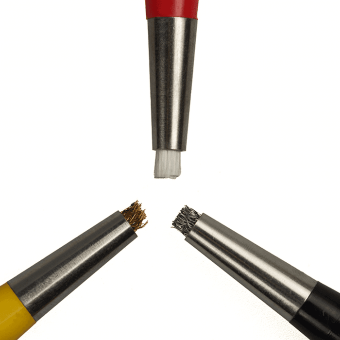 Fibreglass, Brass & Steel Scratch Brush Set