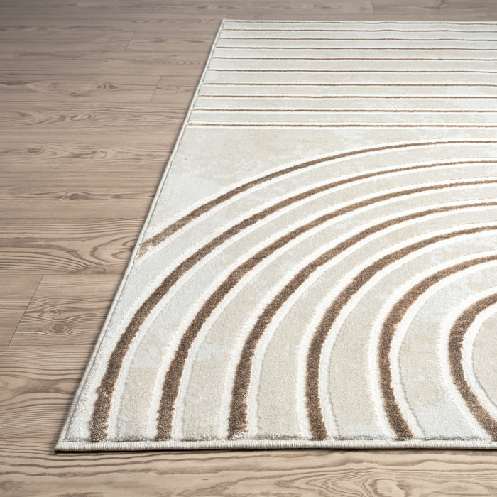 Glam Geometric Beige Rug