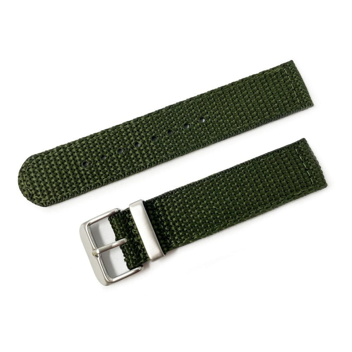 Green Woven Nylon 2-Piece Military Watch Strap, 18mm - 22mm
