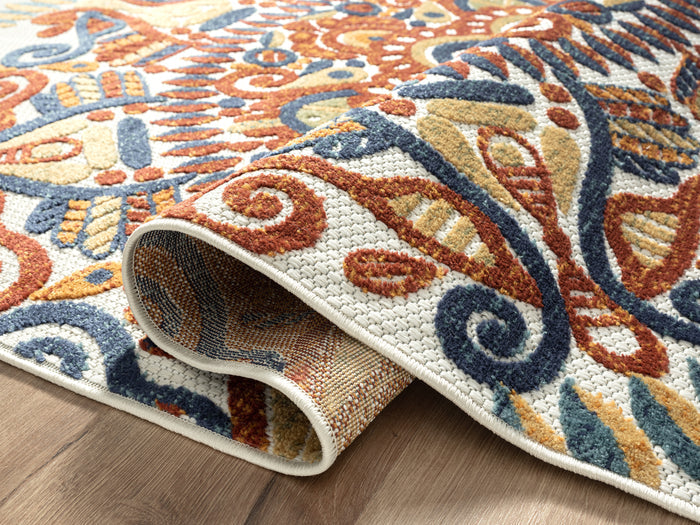 Hampton Multi Intricate Lacework Indoor/Outdoor Multicolor Rug