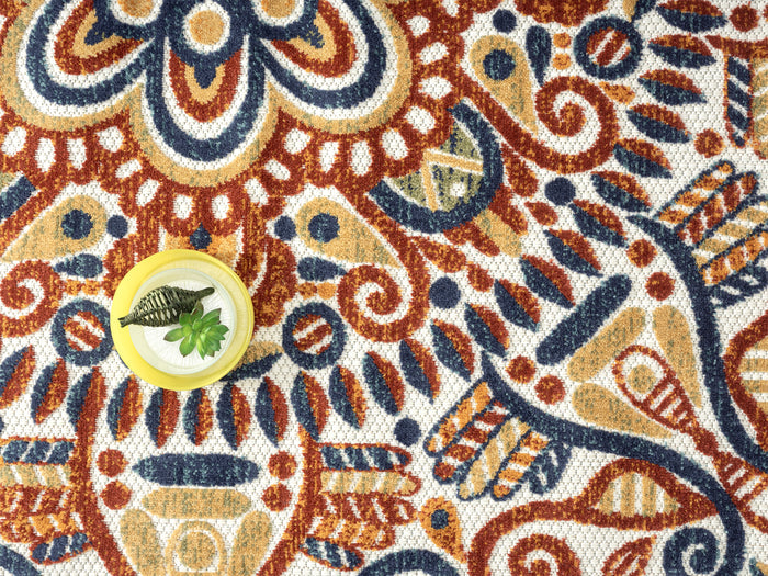 Hampton Multi Intricate Lacework Indoor/Outdoor Multicolor Rug
