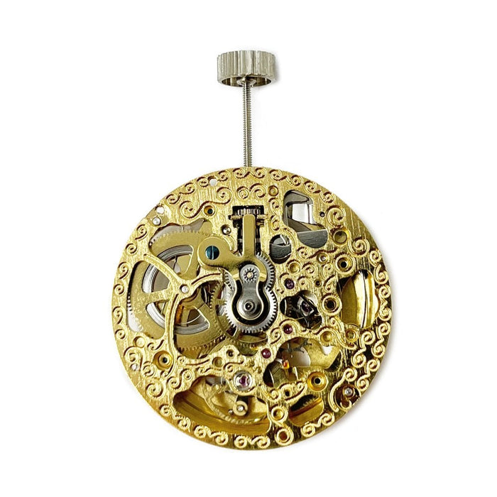 HZ2189 Gold Auto Mechanical Skeleton Watch Movement