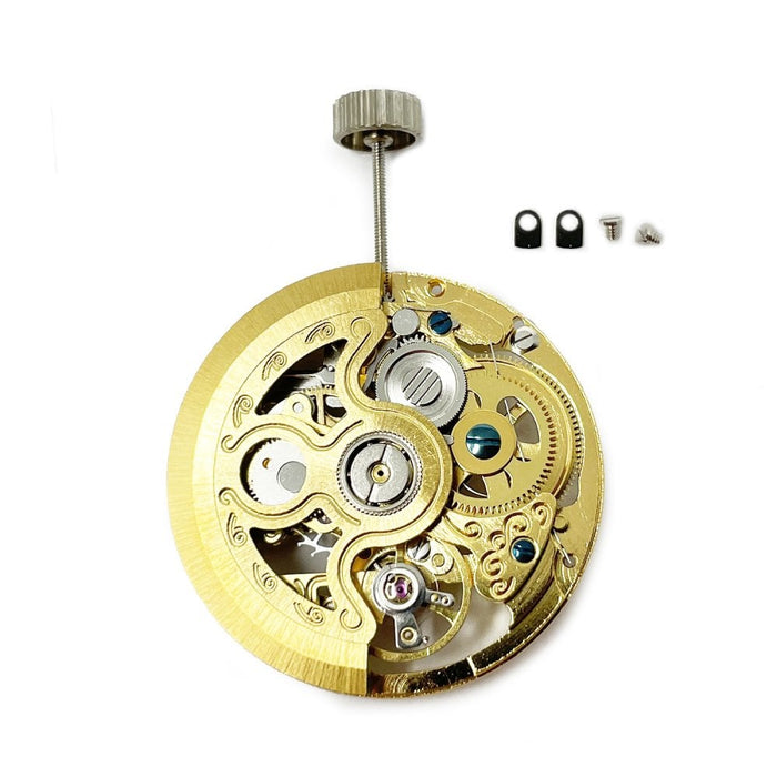 HZ2189 Gold Auto Mechanical Skeleton Watch Movement