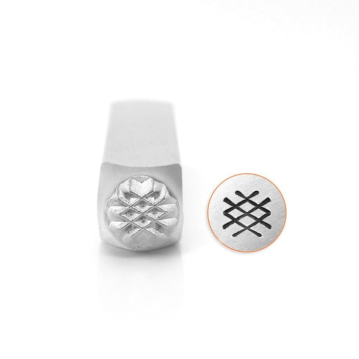 ImpressArt Crosshatch Texture Design Stamp, 6mm