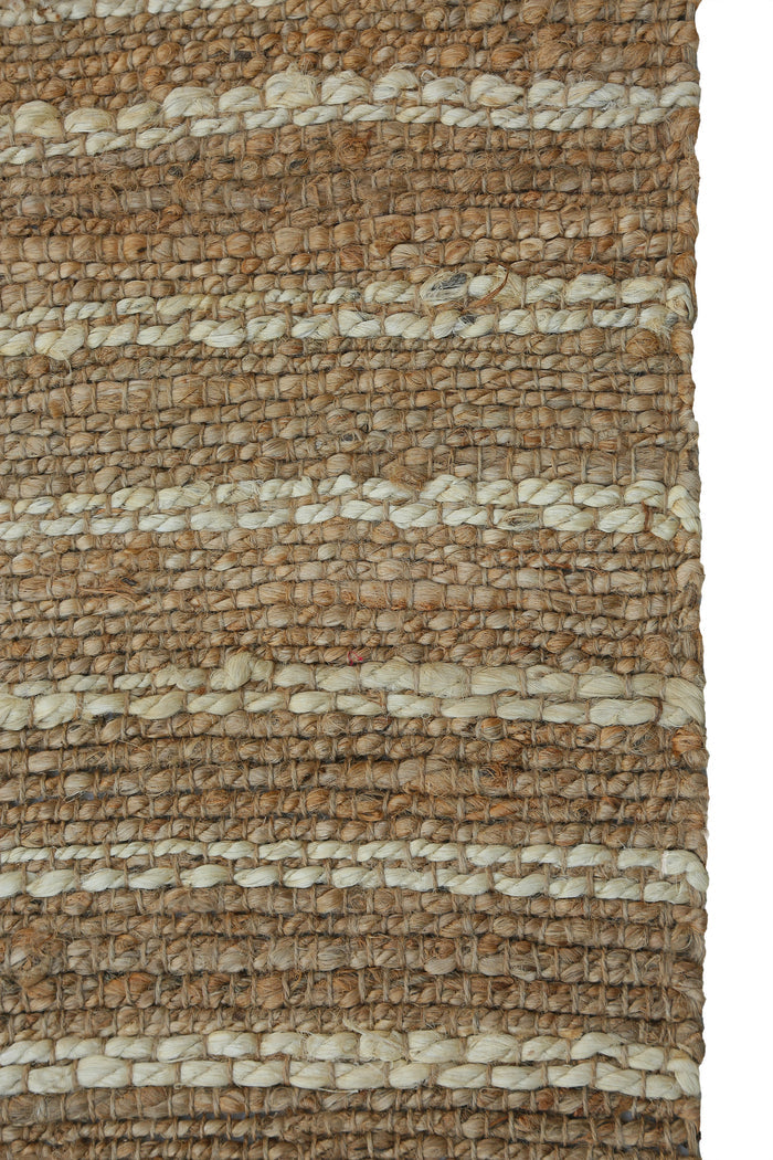 Jute Horizontal Natural Fiber Stripes Beige Rug