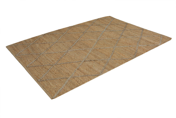 Jute Natural Fiber Diamonds Beige Rug
