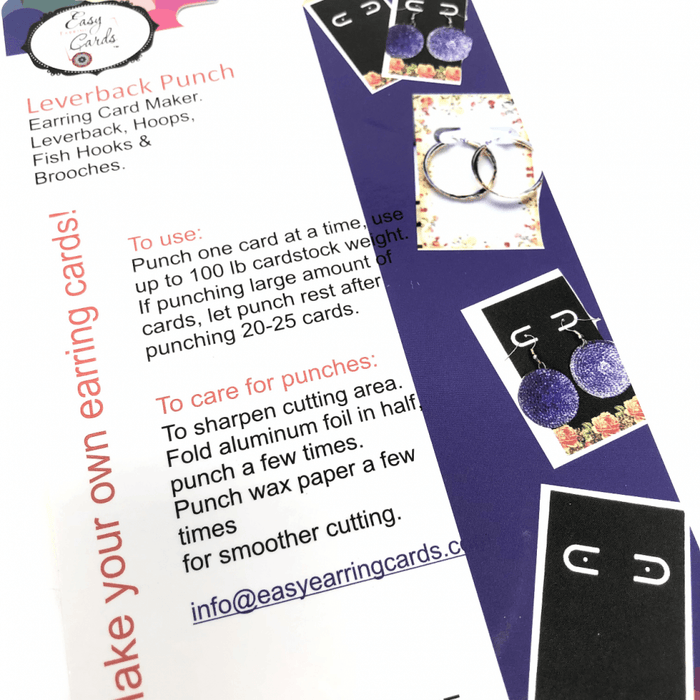 Leverback Punch Earring Card Maker