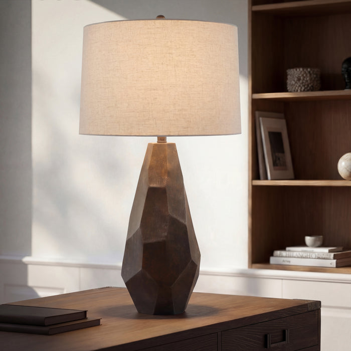 Lia Faceted Brown Table Lamp