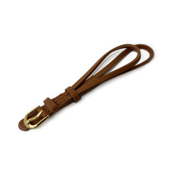 Light Brown Leather Cordette Watch Strap with Gold Plated Buckle
