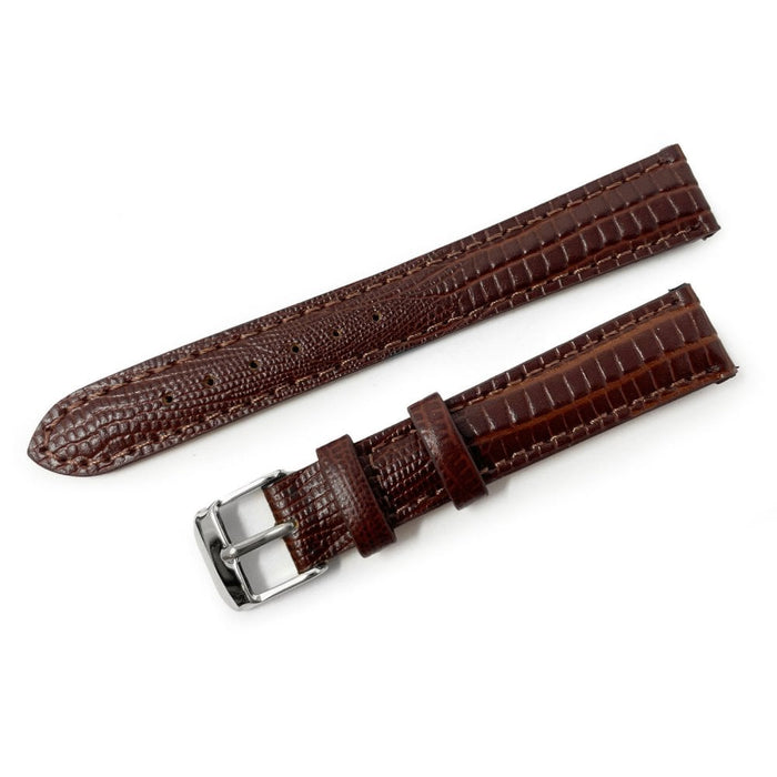 Lizard Grain Leather Watch Strap, Brown