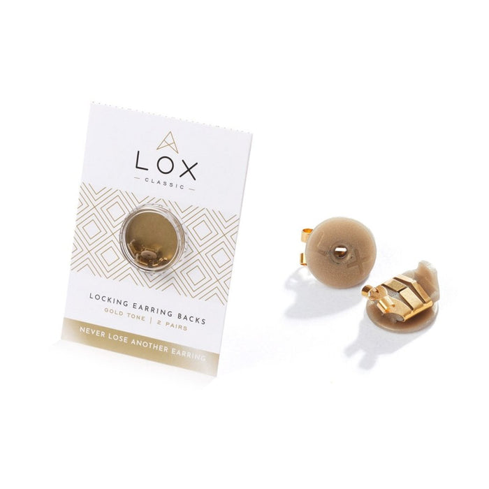 LOX Gold Tone Hypo-Allergenic Secure Earring Backs