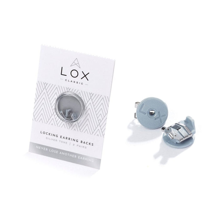 LOX Silver Tone Hypo-Allergenic Secure Earring Backs