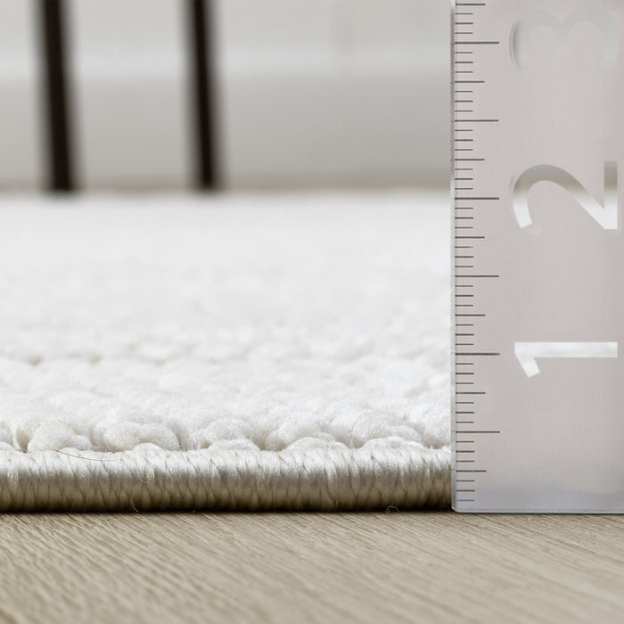Luca Checkerboard Textured Cream Rug