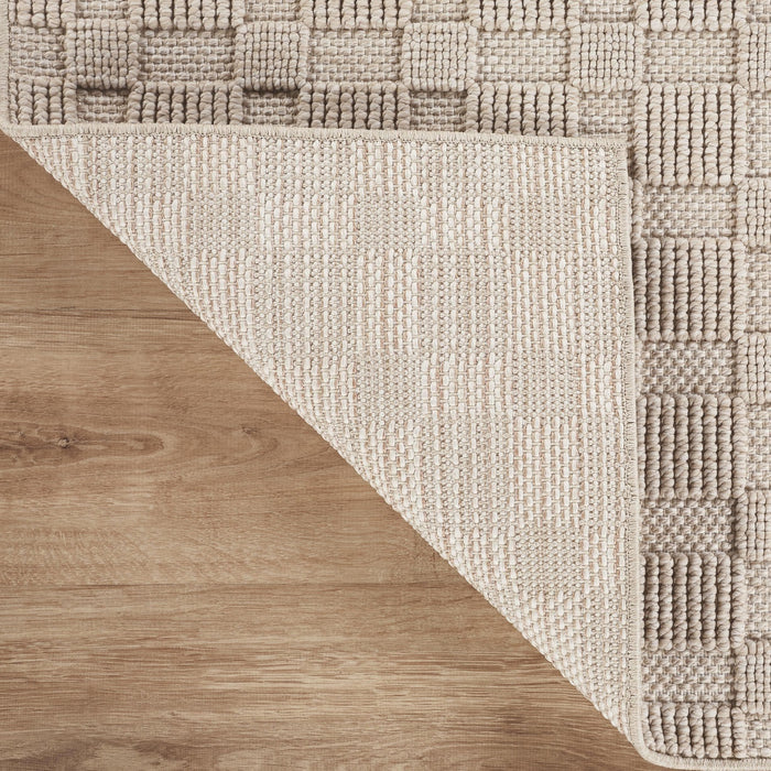 Luca Grid Textured Beige Rug