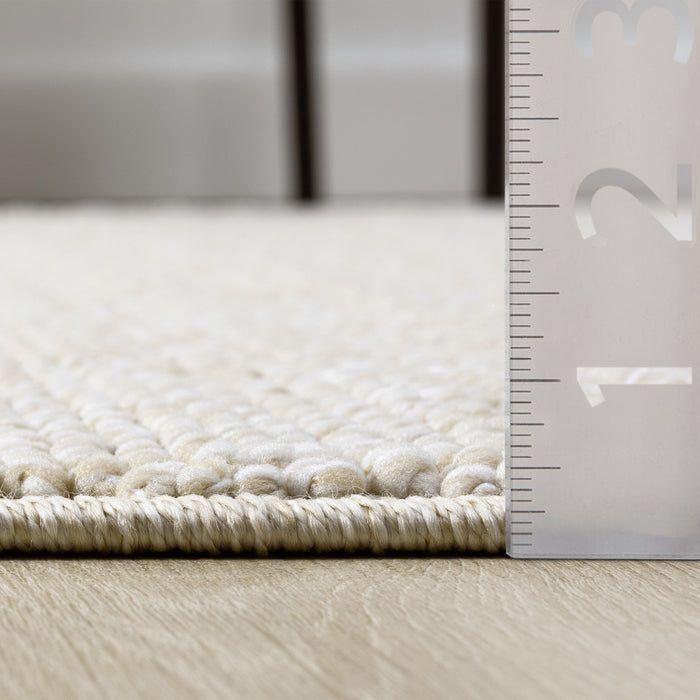 Luca Solid Textured Beige Rug