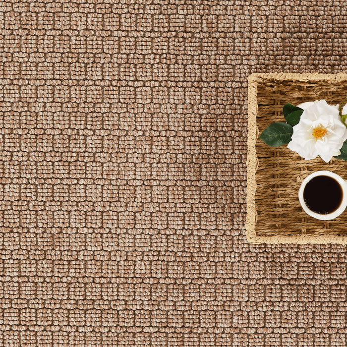 Luca Solid Textured Brown Rug
