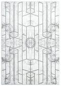 Luna Marble Geometric Grey Rug