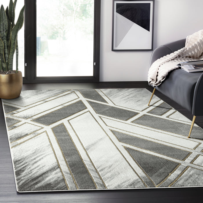 Luna Modern Angular Grey Rug