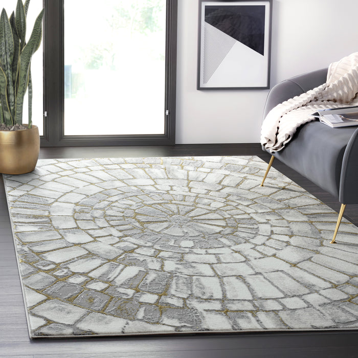 Luna Spiral Grey Rug
