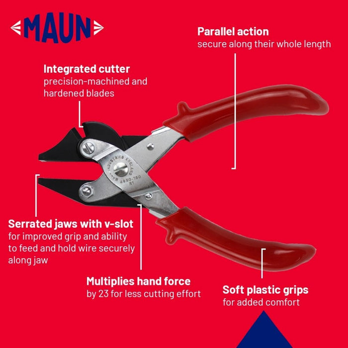 Maun Side Cutter Parallel Plier With Comfort Grips 160mm