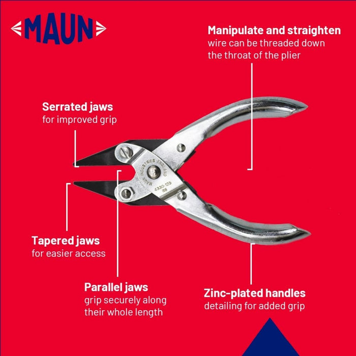 Maun Snipe Nose Pliers With Serrated Jaws 125mm