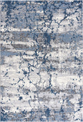 Mist Cracked Marble Blue Rug
