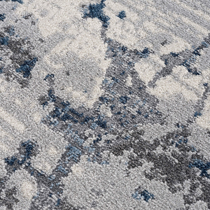 Mist Cracked Marble Blue Rug