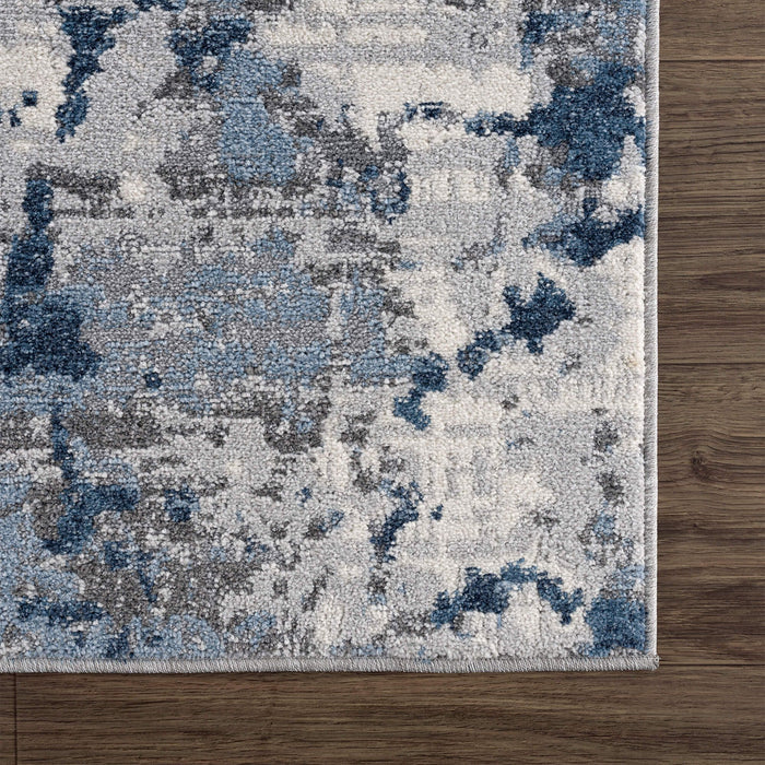 Mist Cracked Marble Blue Rug