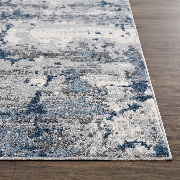 Mist Cracked Marble Blue Rug