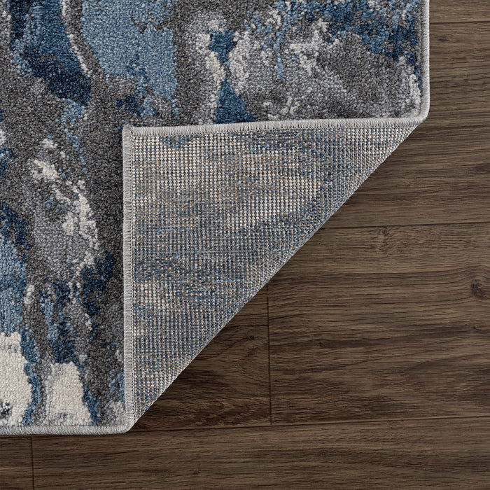 Mist Topographic Ripples Blue Rug