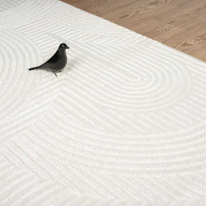 Neutral Geometric Cream Rug