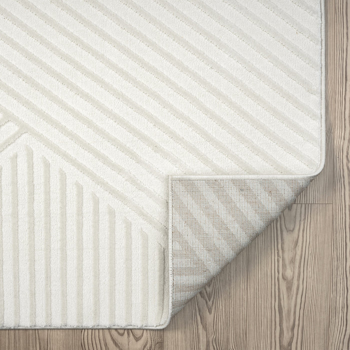 Neutral Geometric Cream Rug