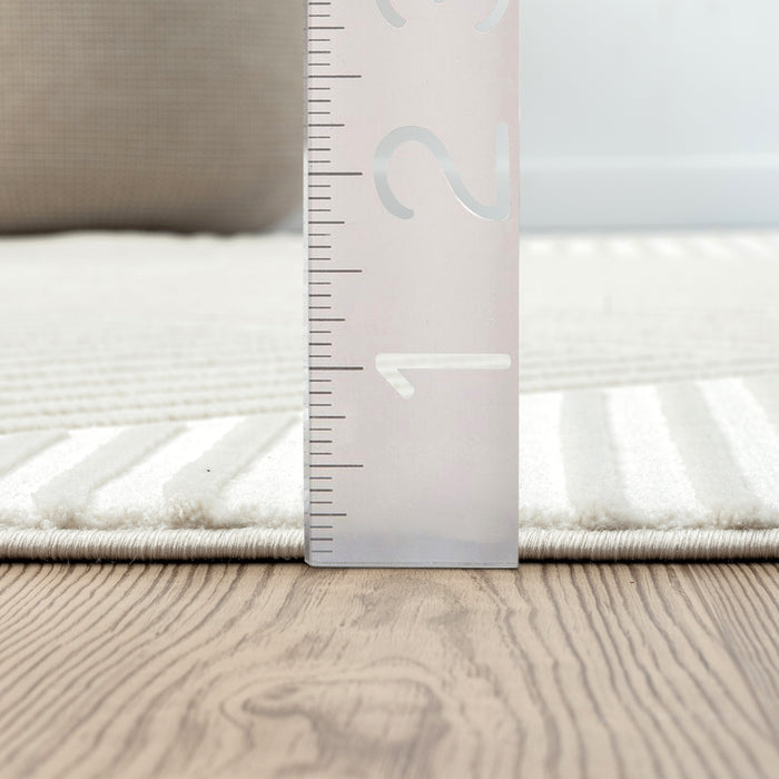 Neutral Geometric Cream Rug