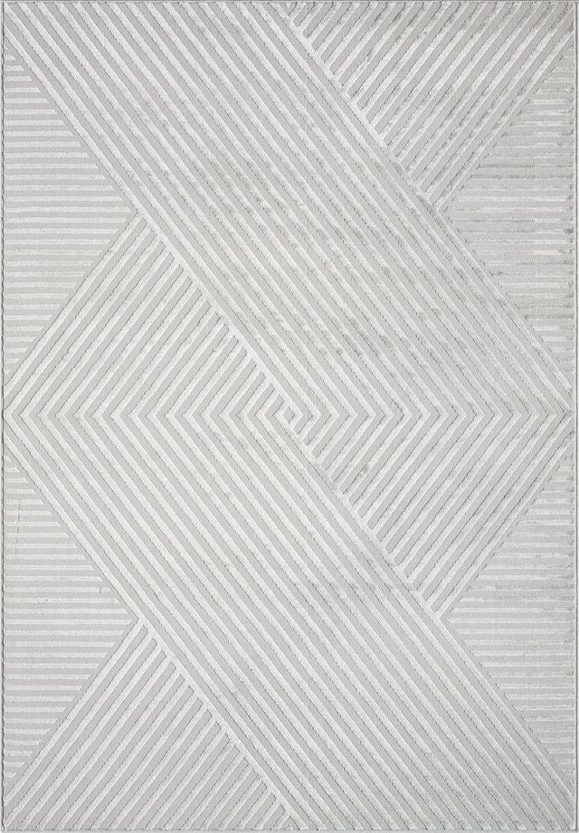 Neutral Geometric Grey Rug