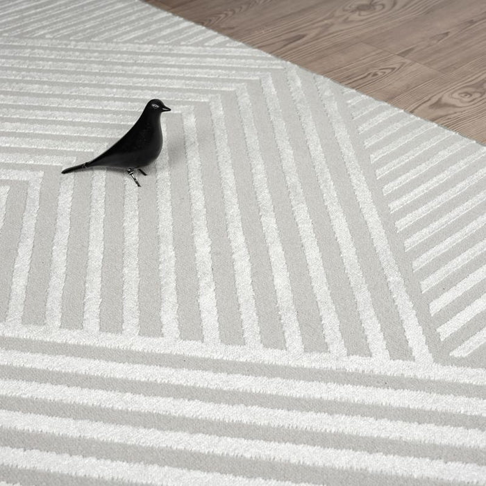 Neutral Geometric Grey Rug