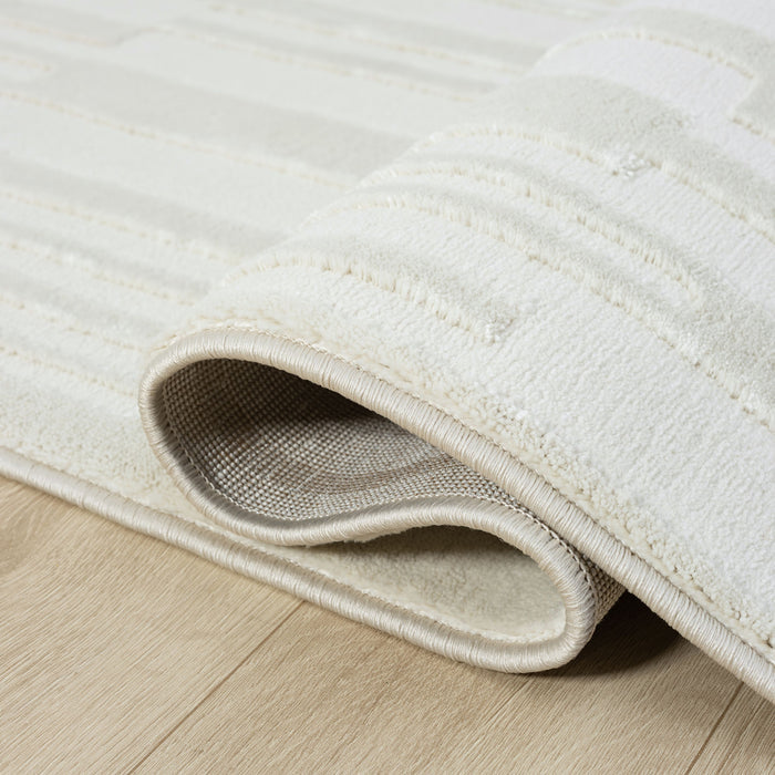 Neutral Stripe Block Cream Rug