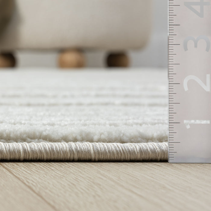 Neutral Stripe Block Cream Rug