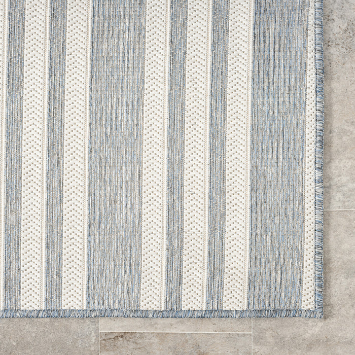 Ocean Striped Indoor/Outdoor Blue Rug
