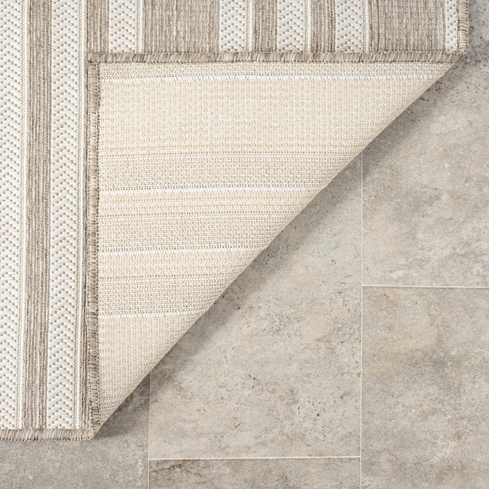Ocean Striped Indoor/Outdoor  Brown Rug