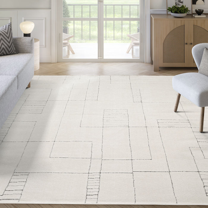 Oliver Geometric Ivory Rug