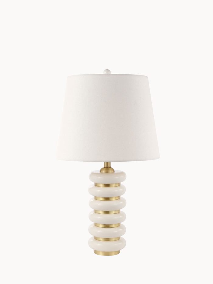 Opal Ribbed Ceramic Table Lamp