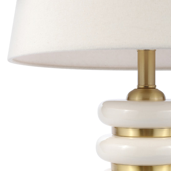 Opal Ribbed Ceramic Table Lamp