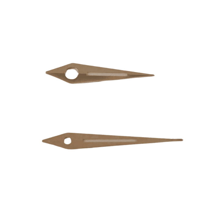 Pair of Luminous Dauphine Watch Hands (Min 0.70, Hr 1.20) - Choose Size and Colour