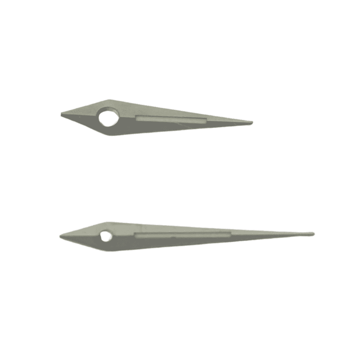 Pair of Luminous Dauphine Watch Hands (Min 0.70, Hr 1.20) - Choose Size and Colour