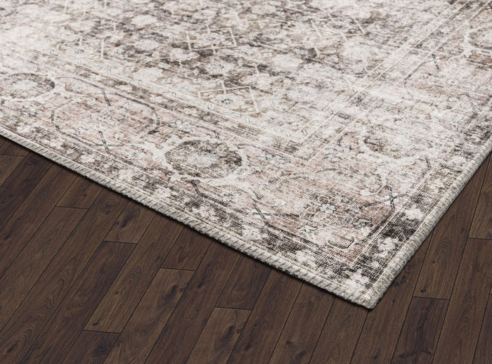 Paloma Cream Brown Vintage Washable Rug