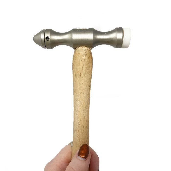 Planishing Hammer with 18 Interchangeable Delrin/Steel Heads