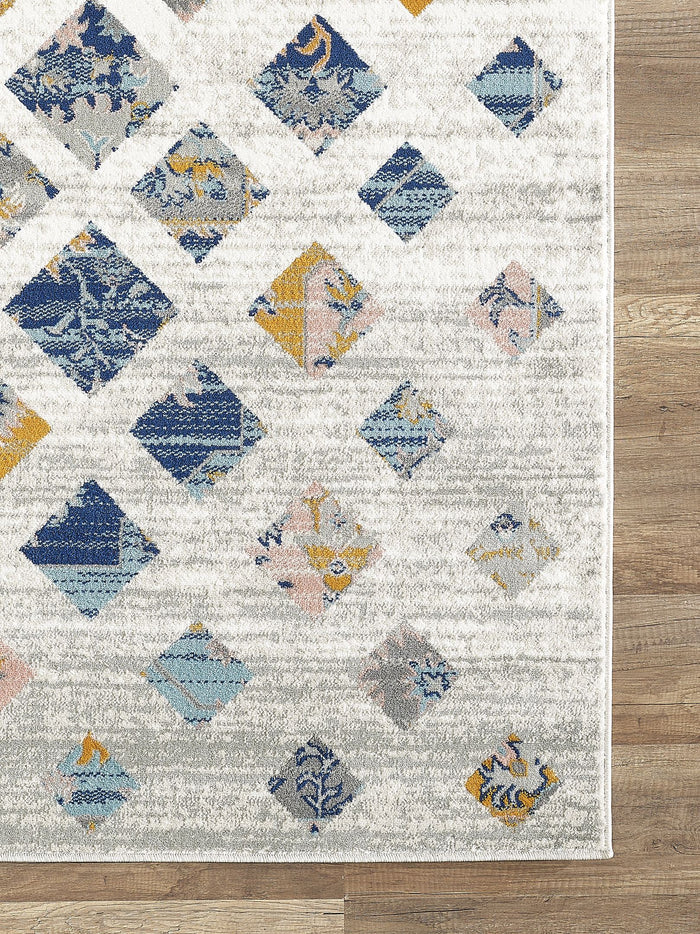 Porto Southwest Orange and Blue Block Rug